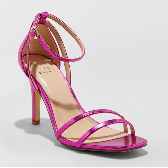 A new day Kayce Metallic Pink Open Toe High Heels - Picture 8 of 8